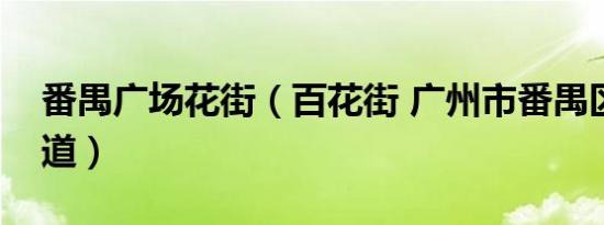 番禺广场花街（百花街 广州市番禺区境内街道）