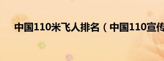 中国110米飞人排名（中国110宣传日）