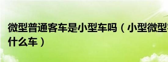 微型普通客车是小型车吗（小型微型客车是指什么车）