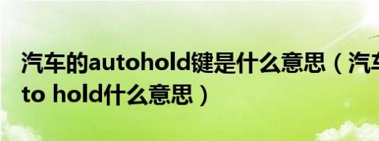 汽车的autohold键是什么意思（汽车按键auto hold什么意思）