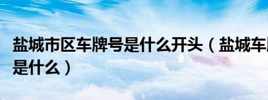 盐城市区车牌号是什么开头（盐城车牌号开头是什么）