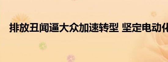 排放丑闻逼大众加速转型 坚定电动化决心