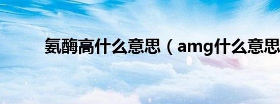 氨酶高什么意思（amg什么意思）