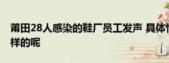 莆田28人感染的鞋厂员工发声 具体情况是怎样的呢