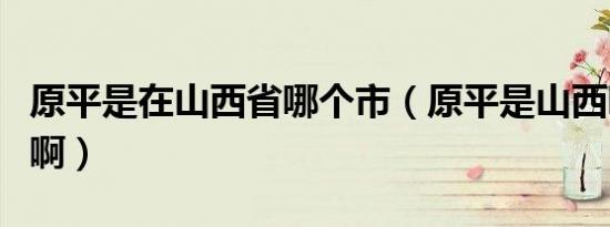 原平是在山西省哪个市（原平是山西哪个市的啊）