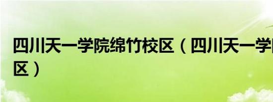 四川天一学院绵竹校区（四川天一学院绵竹校区）