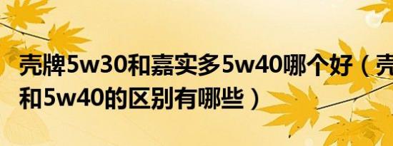 壳牌5w30和嘉实多5w40哪个好（壳牌5w30和5w40的区别有哪些）