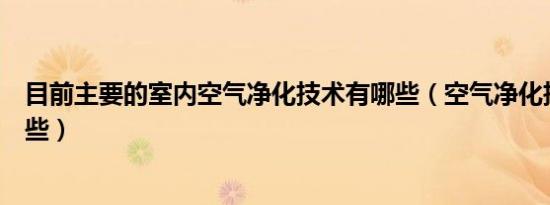 目前主要的室内空气净化技术有哪些（空气净化技术都有哪些）