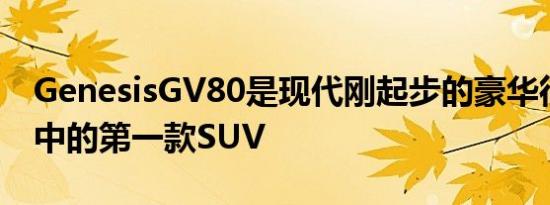 GenesisGV80是现代刚起步的豪华衍生产品中的第一款SUV