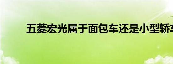 五菱宏光属于面包车还是小型轿车