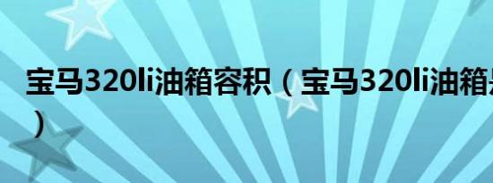 宝马320li油箱容积（宝马320li油箱是多少升）