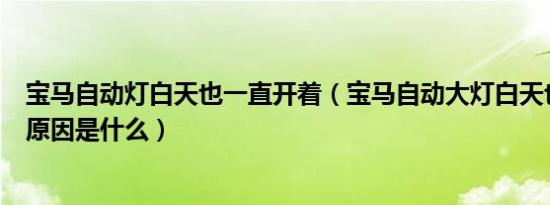 宝马自动灯白天也一直开着（宝马自动大灯白天也一直亮的原因是什么）