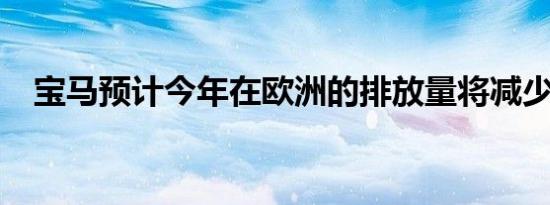 宝马预计今年在欧洲的排放量将减少20%