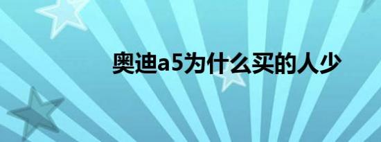 奥迪a5为什么买的人少