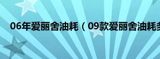 06年爱丽舍油耗（09款爱丽舍油耗多少）