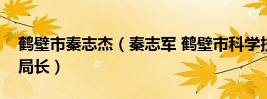 鹤壁市秦志杰（秦志军 鹤壁市科学技术局原局长）