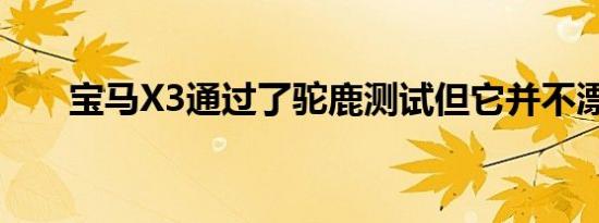 宝马X3通过了驼鹿测试但它并不漂亮