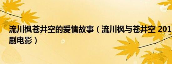 流川枫苍井空的爱情故事（流川枫与苍井空 2017年校园喜剧电影）