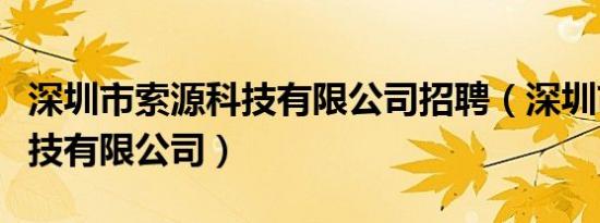 深圳市索源科技有限公司招聘（深圳市索源科技有限公司）