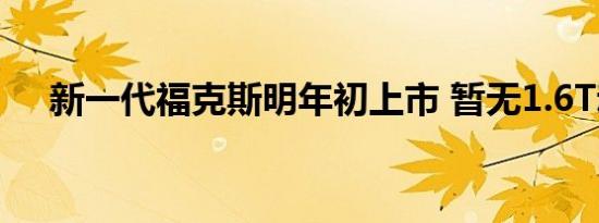 新一代福克斯明年初上市 暂无1.6T动力