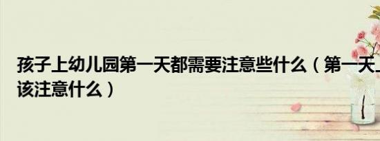 孩子上幼儿园第一天都需要注意些什么（第一天上幼儿园应该注意什么）