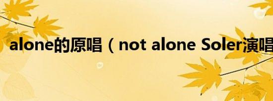 alone的原唱（not alone Soler演唱歌曲）