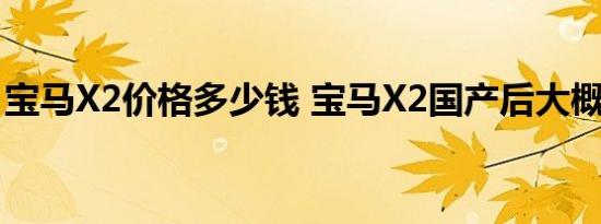 宝马X2价格多少钱 宝马X2国产后大概多少钱