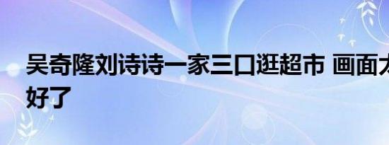 吴奇隆刘诗诗一家三口逛超市 画面太温馨美好了