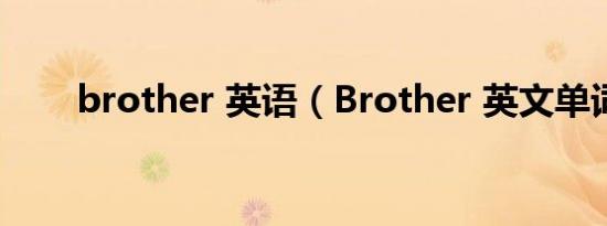 brother 英语（Brother 英文单词）