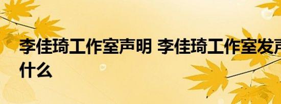 李佳琦工作室声明 李佳琦工作室发声明说了什么