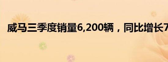 威马三季度销量6,200辆，同比增长79.3%