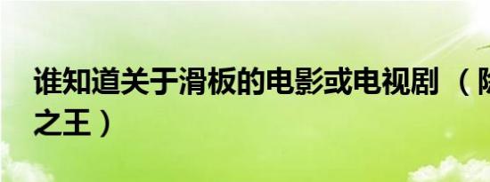 谁知道关于滑板的电影或电视剧 （除了狗镇之王）