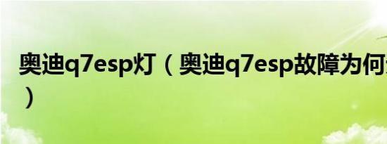 奥迪q7esp灯（奥迪q7esp故障为何无法启动）