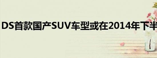 DS首款国产SUV车型或在2014年下半年上市