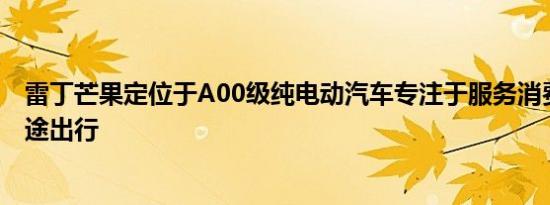 雷丁芒果定位于A00级纯电动汽车专注于服务消费者的中短途出行