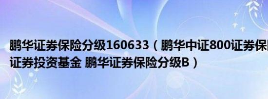 鹏华证券保险分级160633（鹏华中证800证券保险指数分级证券投资基金 鹏华证券保险分级B）