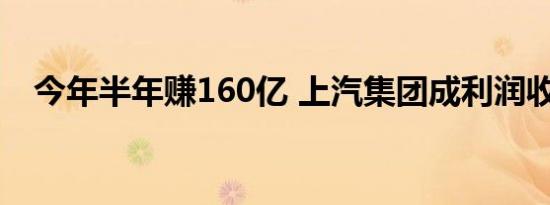 今年半年赚160亿 上汽集团成利润收割机