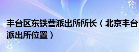 丰台区东铁营派出所所长（北京丰台区东铁营派出所位置）