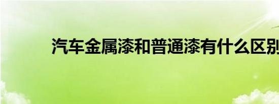 汽车金属漆和普通漆有什么区别