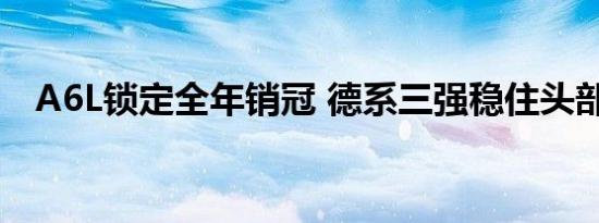 A6L锁定全年销冠 德系三强稳住头部格局