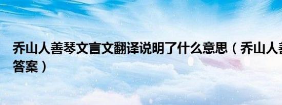 乔山人善琴文言文翻译说明了什么意思（乔山人善琴的阅读答案）