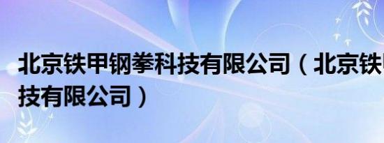 北京铁甲钢拳科技有限公司（北京铁甲钢拳科技有限公司）