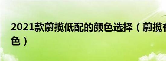 2021款蔚揽低配的颜色选择（蔚揽有哪些颜色）