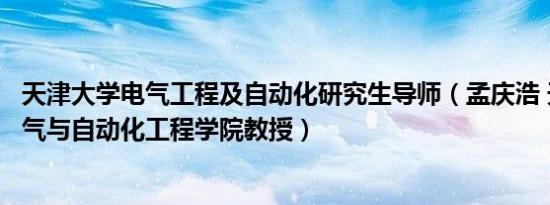 天津大学电气工程及自动化研究生导师（孟庆浩 天津大学电气与自动化工程学院教授）