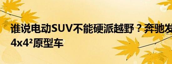 谁说电动SUV不能硬派越野？奔驰发布EQC 4x4²原型车