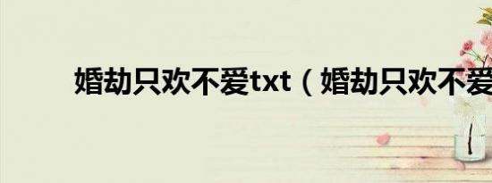 婚劫只欢不爱txt（婚劫只欢不爱）