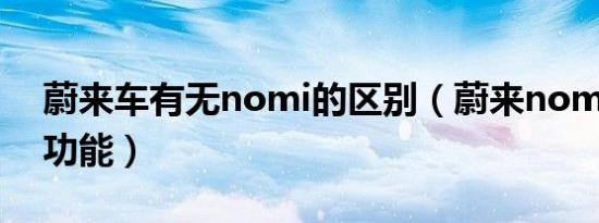 蔚来车有无nomi的区别（蔚来nomi有哪些功能）