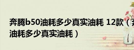 奔腾b50油耗多少真实油耗 12款（奔腾b50油耗多少真实油耗）