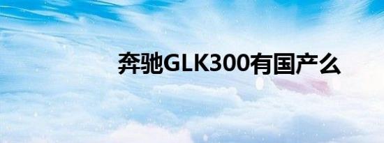 奔驰GLK300有国产么