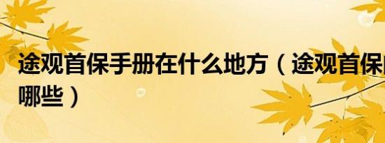 途观首保手册在什么地方（途观首保的内容有哪些）